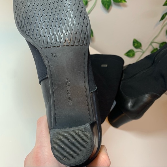 Ara Heeled Boots Size 7.5 Black Zip Up Knee High Gore-Tex Waterproof Luftpolster - Picture 4 of 10